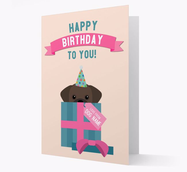 Personalized 'Happy Birthday to you! Love {dogsName}' Card